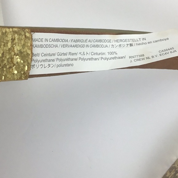 J. CREW Skinny Belt Gold Glitter M/L NWT - Picture 3 of 6
